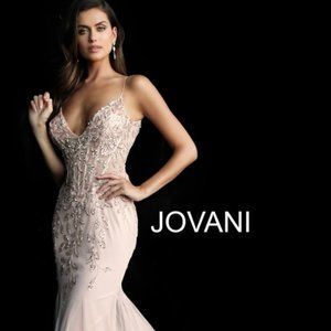 Jovani Blush Mermaid Prom Dress, sz.0 (altered in the waist to fit 00)